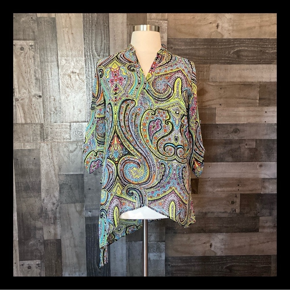 Cha Cha Vente beach coverup large boho paisley pool party island girl resortwear